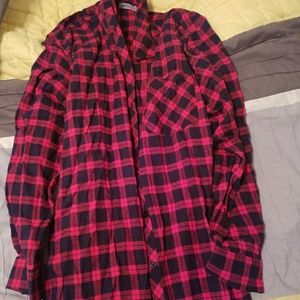 Flannel plaid shirt dress